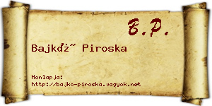 Bajkó Piroska névjegykártya