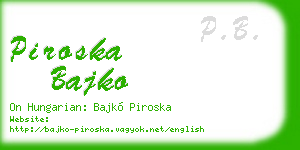 piroska bajko business card